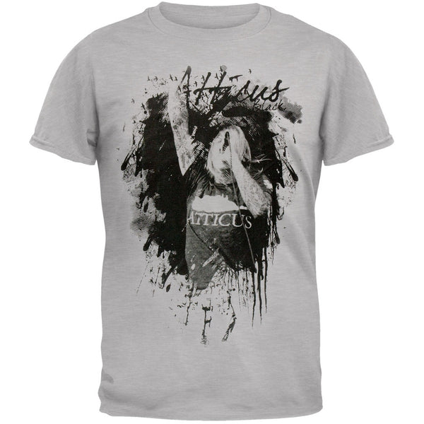 Atticus Black - Splatter Portrait Grey T-Shirt