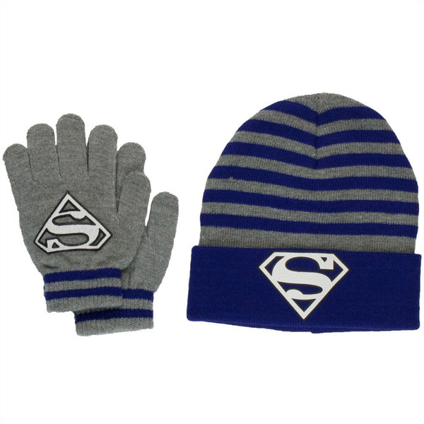 Superman - Logo Kids Cuff Beanie & Glove Set