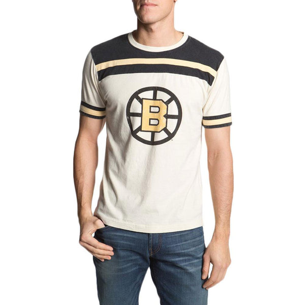 Boston Bruins - Circle B Logo Remote Control White Adult Jersey T-Shirt