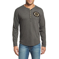Boston Bruins - Chest Logo Primo Adult Henley Long Sleeve T-Shirt