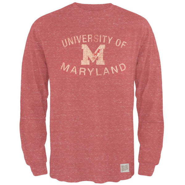 Maryland Terrapins - Distressed Logo Tri-Blend Adult Long Sleeve T-Shirt