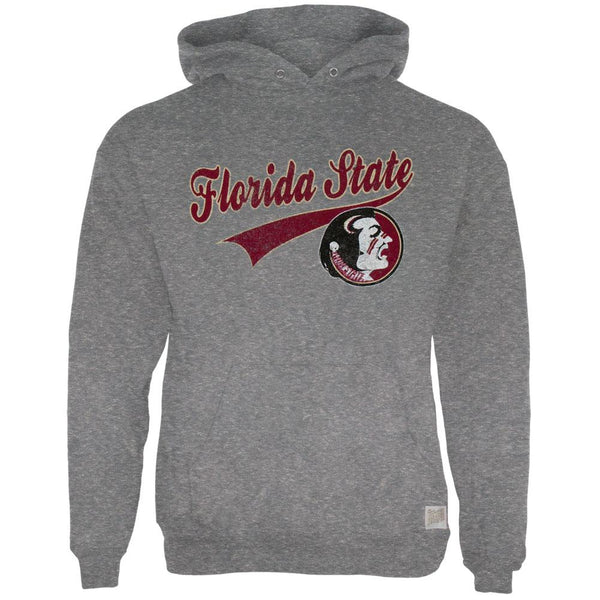 Florida State Seminoles - Distressed Swoosh Logo Tri-Blend Adult Pullover Hoodie
