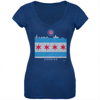 Chicago Cubs - NL Central 2015 Champs City Flag Soft Juniors T-Shirt