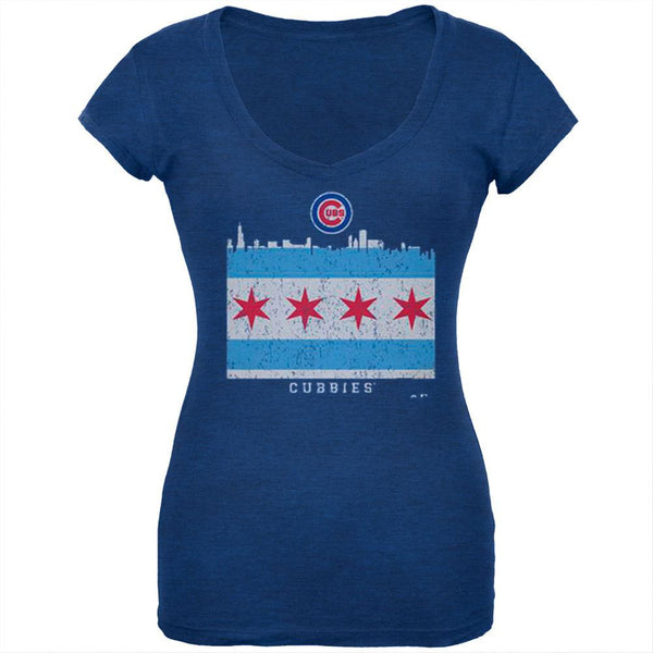 Chicago Cubs - NL Central 2015 Champs City Flag Soft Juniors T-Shirt