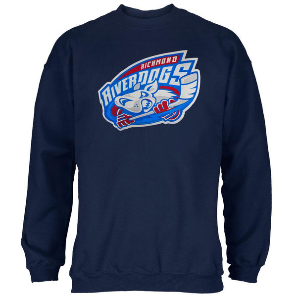 Richmond Riverdogs - Crest Print Logo Navy Adult Sweatshirt