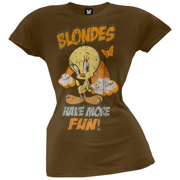 Tweety Bird - Blondes Have More Fun Juniors T-Shirt