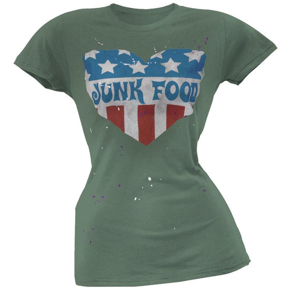 Junk Food - Logo Splatter Juniors T-Shirt
