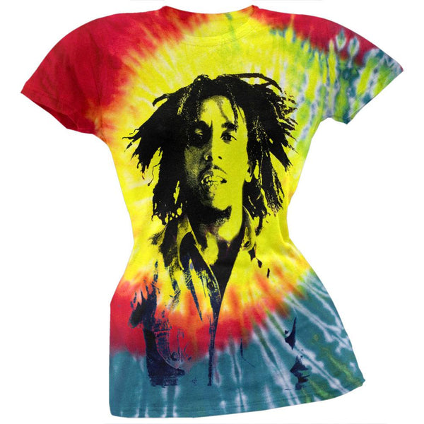 Bob Marley - Sepia Tie Dye Juniors T-Shirt