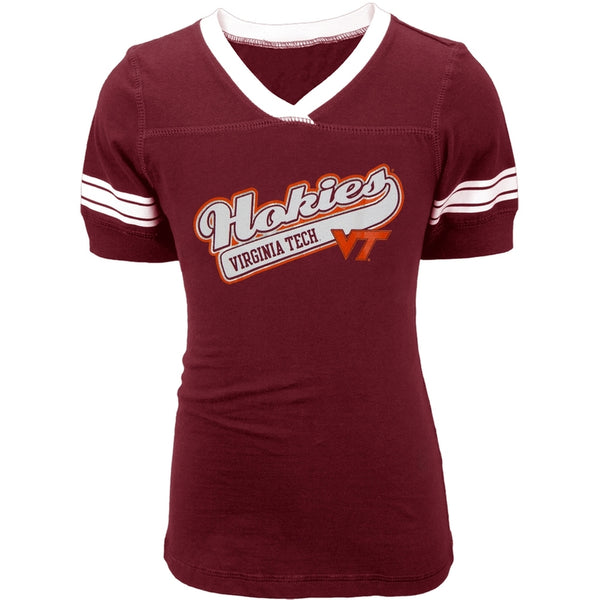 Virginia Tech Hockies - Game Day Stripes Girls Juvy T-Shirt