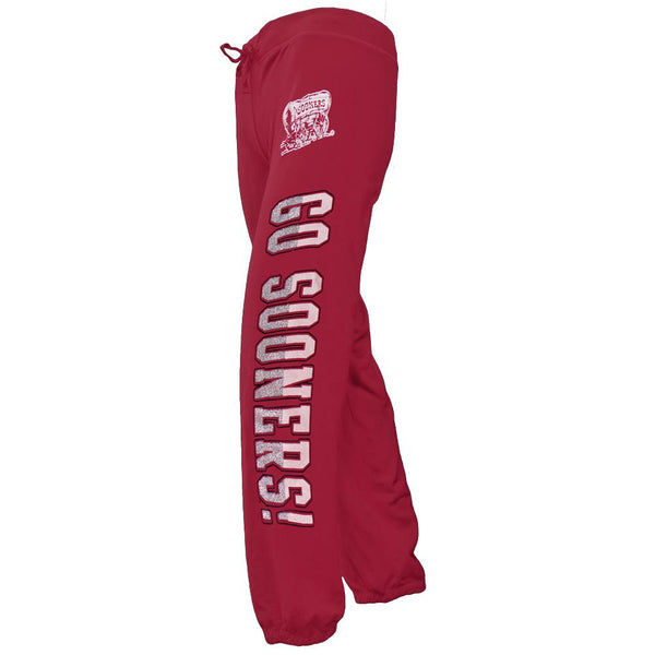 Oklahoma Sooners - Glitter Go Logo Girls Youth Sweatpants