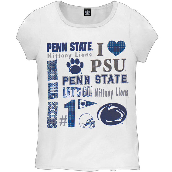 Penn State Nittany Lions - Foil Logo Cheer Girls Juvy T-Shirt