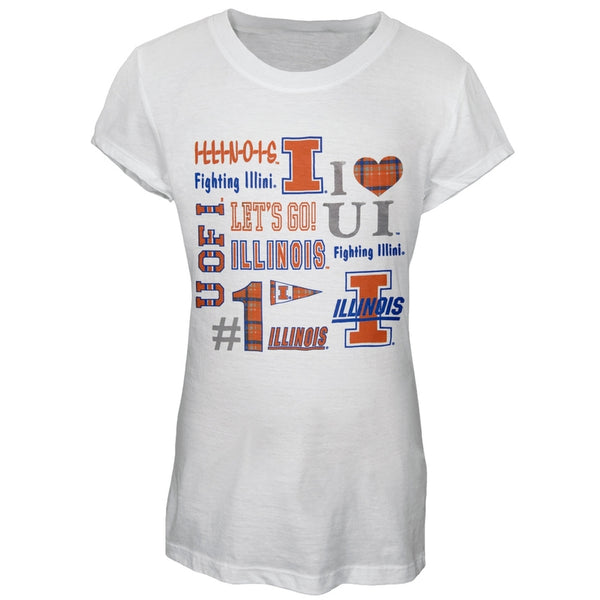 Illinois Fighting Illini - Foil Logo Cheer Girls Youth T-Shirt