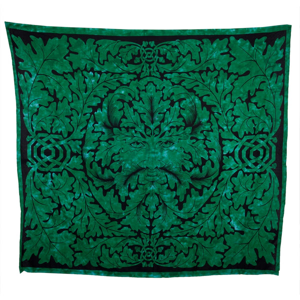 Celtic Flowers Circle Green Full Tapestry