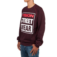 Vision Street Wear - Logo Fleece Maroon Crew Neck Sweatshirt