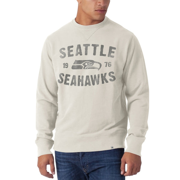 Seattle Seahawks - Est 1976 Logo Striker Sandstone Premium Crew Neck Sweatshirt