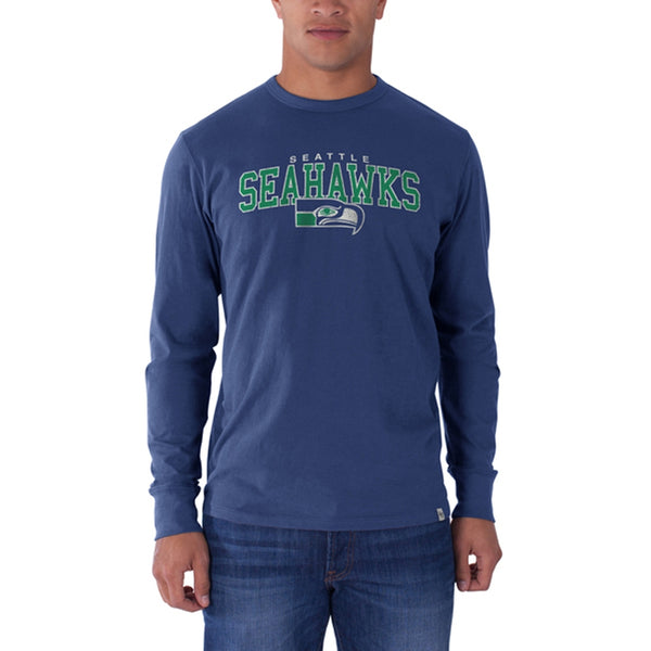 Seattle Seahawks - Logo All Pro Flanker Bleacher Blue Premium Long Sleeve T-Shirt