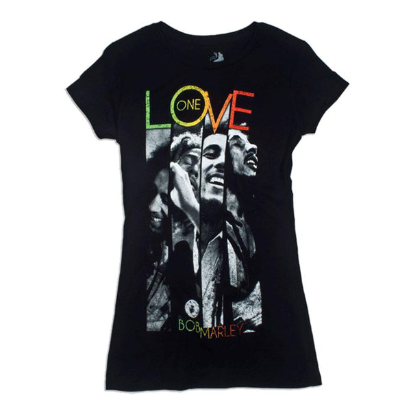 Bob Marley - One Love Stripes Juniors T Shirt