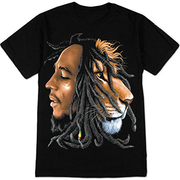 Bob Marley - Conquering Lion Profiles Mens T Shirt
