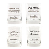 The Office - Quotes Set of Four Rocks Glasses