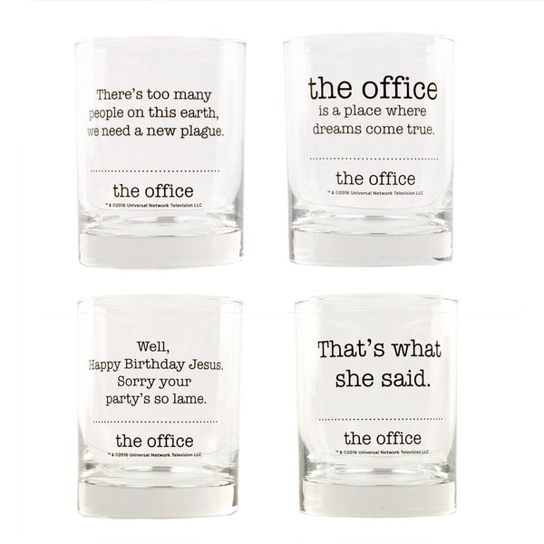 The Office - Quotes Set of Four Rocks Glasses