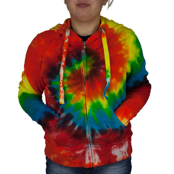 Tie Dye Womens Full Zip Hoodie