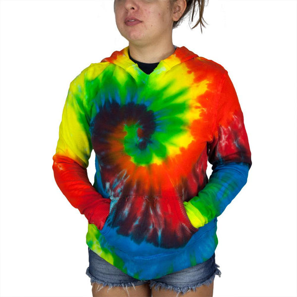 Tie Dye Womens V-Neck Hoodie