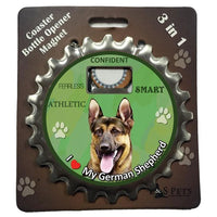I Love My German Shepherd 3 in 1 Bottle Opener Coaster Magnet
