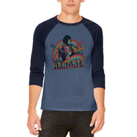 Jimi Hendrix - Distressed Guitar Ladies Raglan T Shirt
