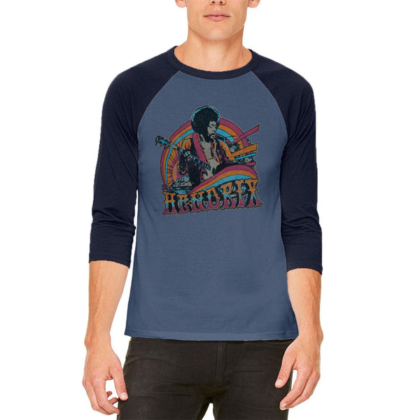 Jimi Hendrix - Distressed Guitar Ladies Raglan T Shirt