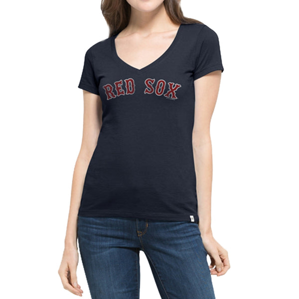Boston Red Sox - Flanker Logo MVP Juniors V-Neck T-Shirt