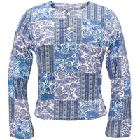 Blue Patchwork Blouse