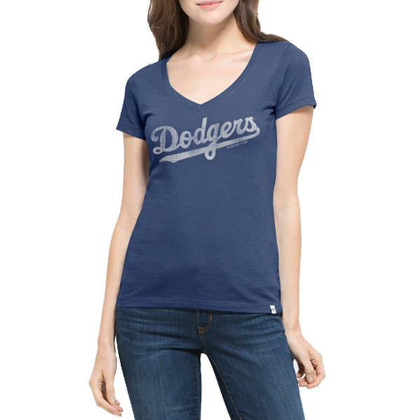 Los Angeles Dodgers - Flanker Logo MVP Juniors V-Neck T-Shirt