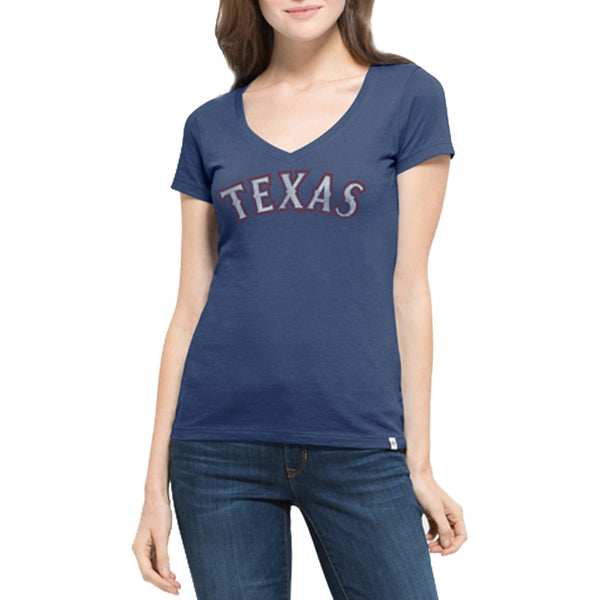 Texas Rangers - Flanker Logo MVP Juniors V-Neck T-Shirt