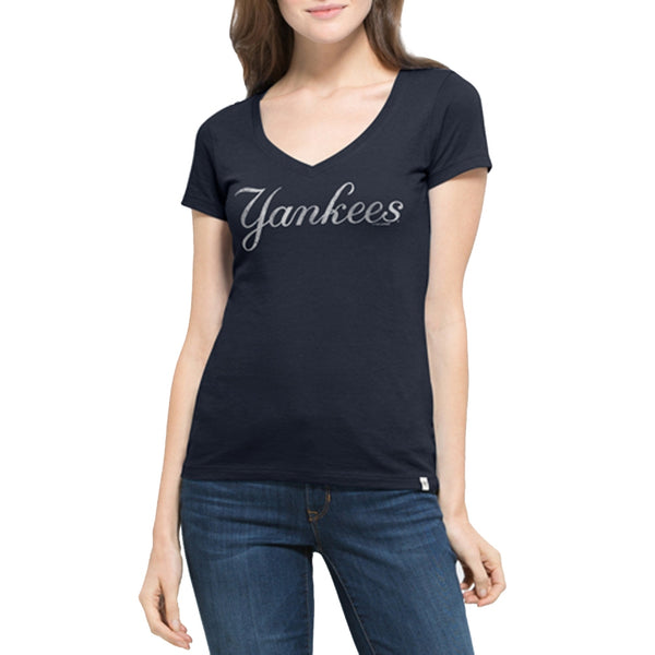 New York Yankees - Flanker Logo MVP Juniors V-Neck T-Shirt