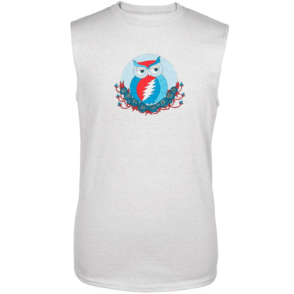 Grateful Dead - Steal Your Face Owl White Adult Tank Top