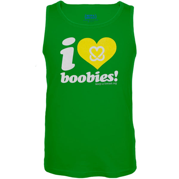Keep A Breast - I Love Boobies Green Tank Top
