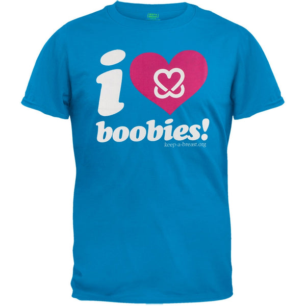 Keep A Breast - I Love Boobies Royal Adult T-Shirt