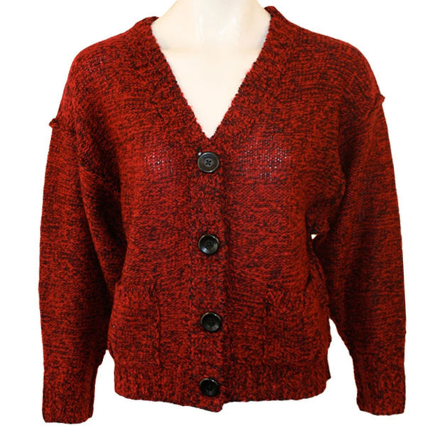 Kensie Girl - Ravishing Red Mix Juniors Cardigan Sweater