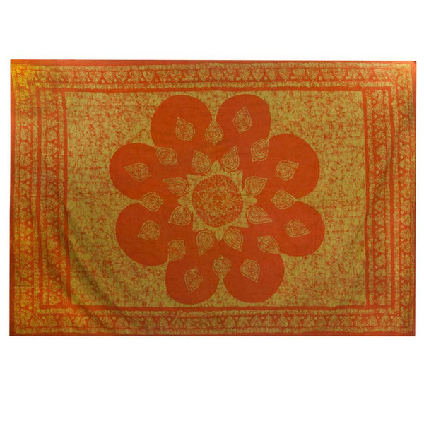 Leaf Mandala Amber Single Tapestry