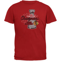 Chicago Blackhawks - 2015 Stanley Cup Champions Burst Red Soft T-Shirt