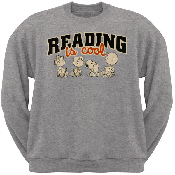 Peanuts - Reading Is Cool Adult Crew Sweatshirt
