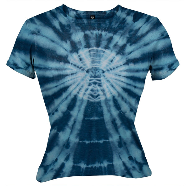 Blue Circle Burst - Juniors Babydoll T-Shirt