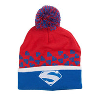 Superman - Logo All-Over Adult Pom Pom Beanie