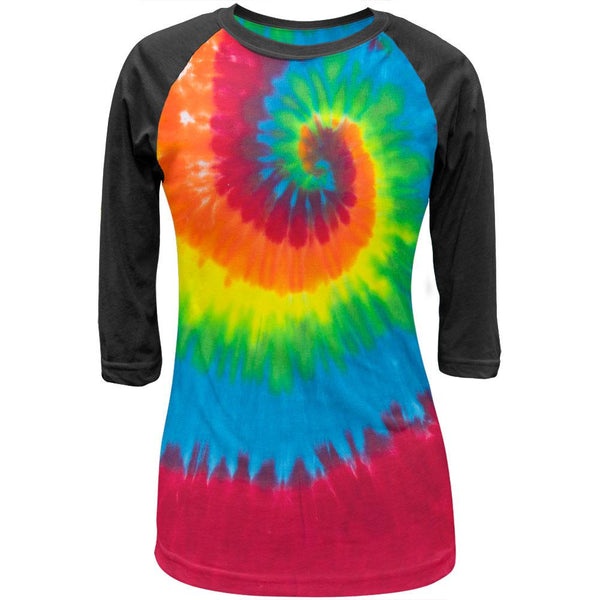 Bright Spiral - Tie-Dye Juniors Raglan