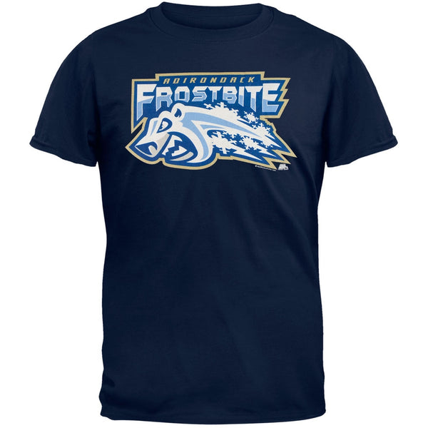 Adirondack Frostbite - Away Logo Navy Adult T-Shirt