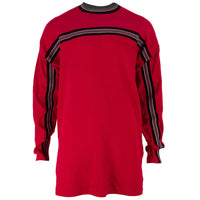 Red Striped Adult Crew Sweatshirt