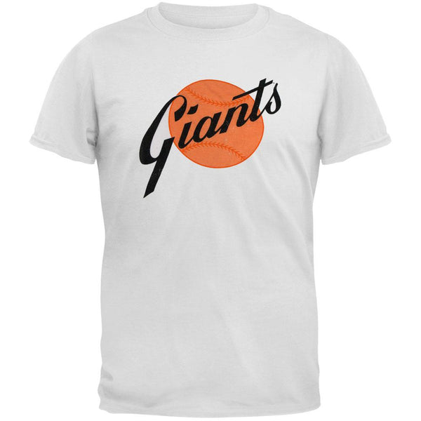 San Francisco Giants - Letters on Ball Logo Soft White Adult T-Shirt