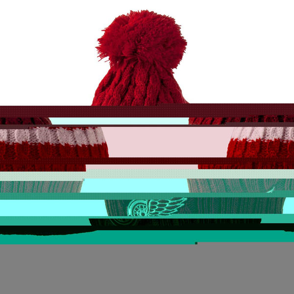 Detroit Red Wings - Logo Blue Bird Adult Pom Pom Knit Hat