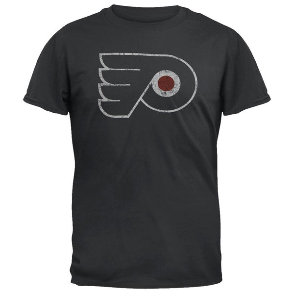 Philadelphia Flyers - Logo Brass Tacks Soft Black Adult T-Shirt