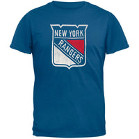 New York Rangers - Logo Brass Tacks Soft Royal Adult T-Shirt